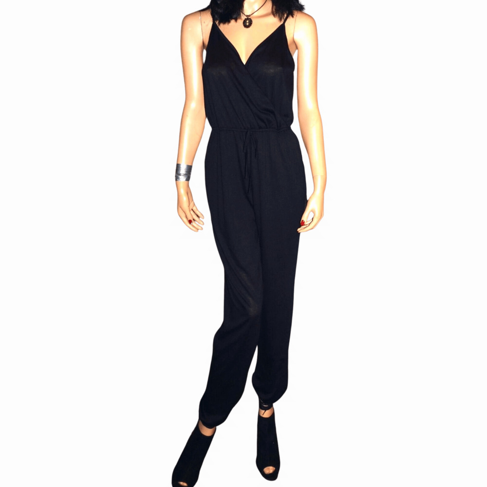 Black Jumpsuit, Spaghetti Strap, Women's Cupshe, Soft Stretch, Sz Large - Picture 3 of 11